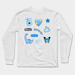 softie crybaby dinosaur blue pack sticker Long Sleeve T-Shirt